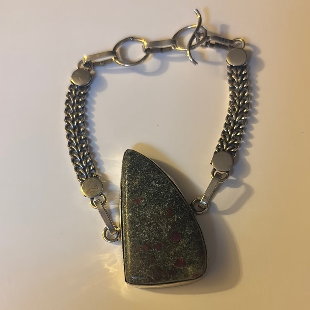 Elegant Silver and Stone Bracelet